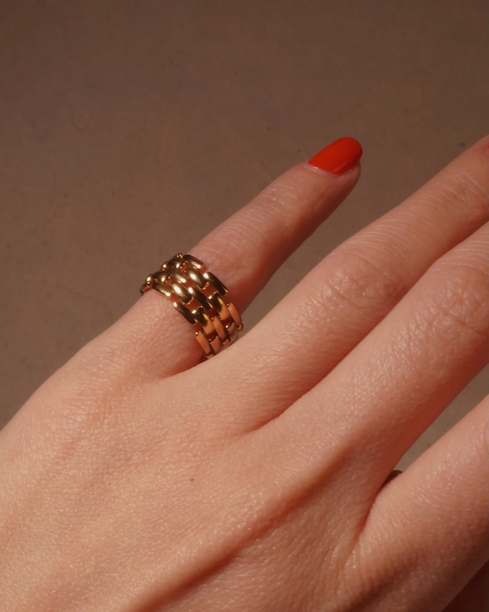 Vintage Pavé Chain Link Ring (Sz 4)