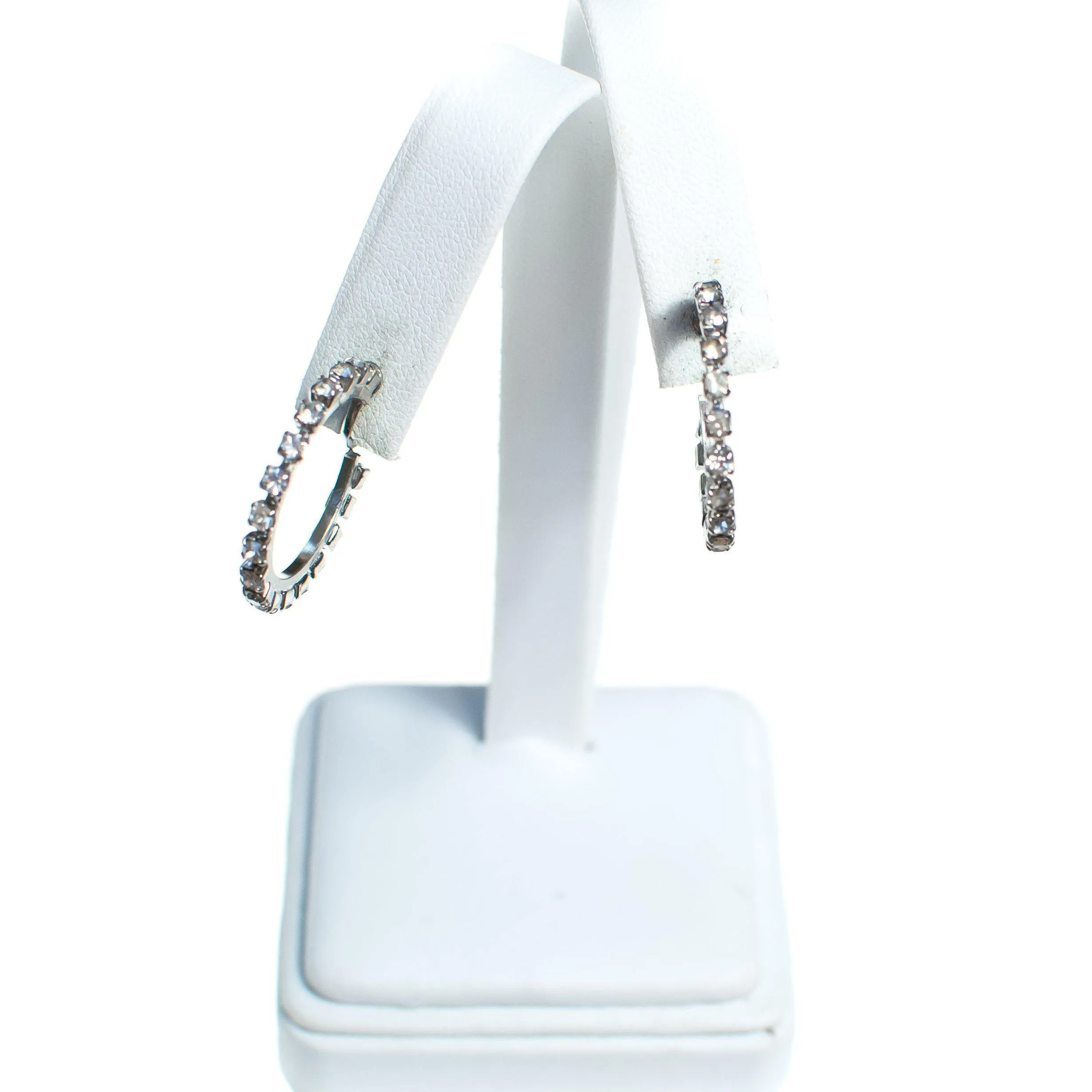 Vintage Rhinestone Hoop Earrings