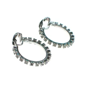 Vintage Rhinestone Hoop Earrings