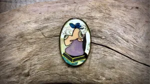 Vintage Russian Hand-Painted Glass Bead