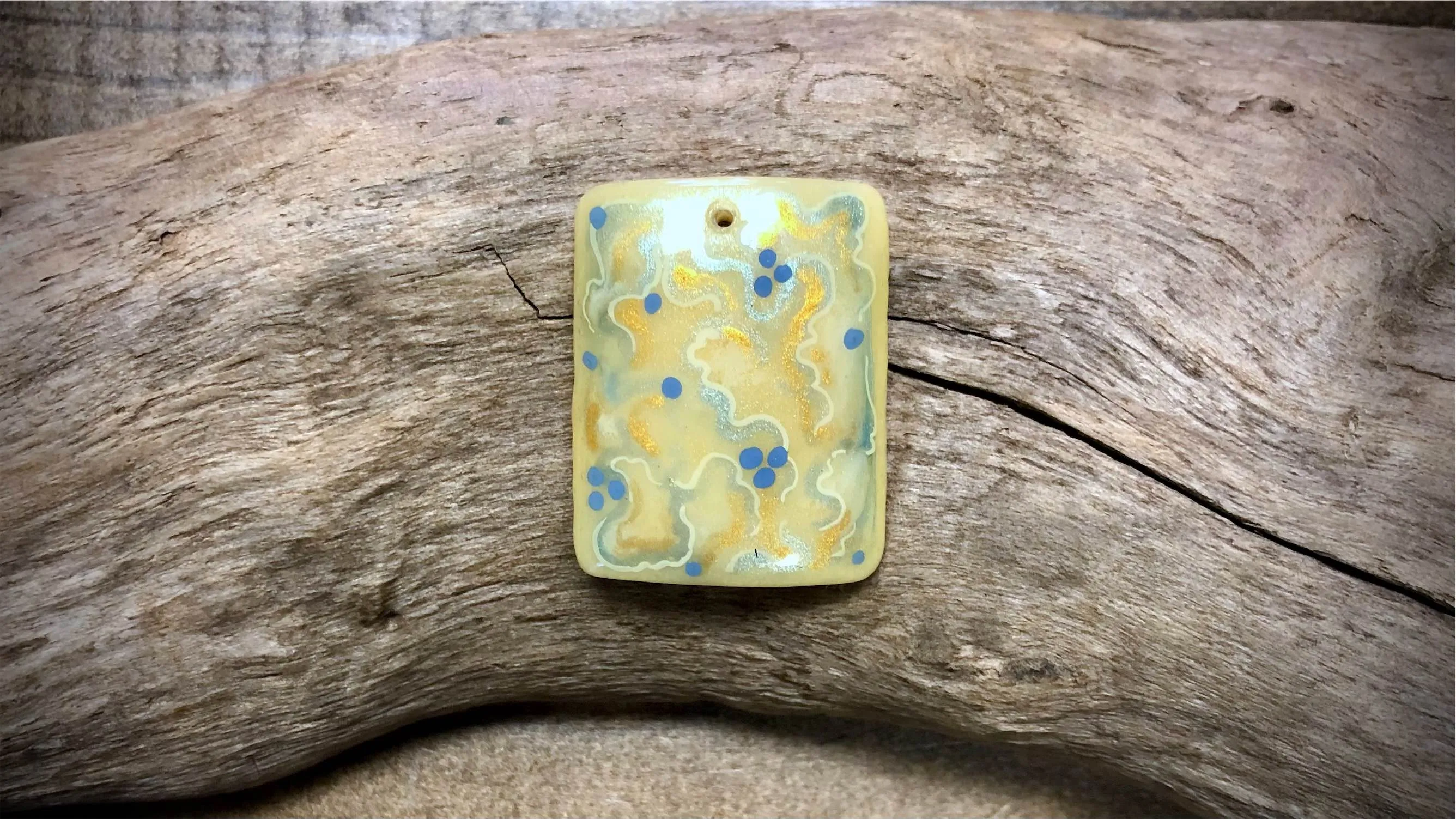 Vintage Russian Hand-Painted Glass Bead