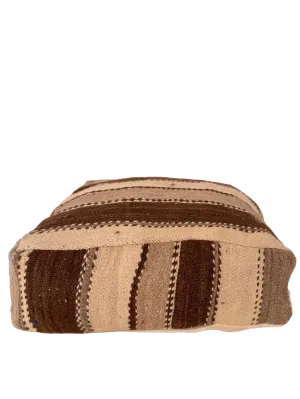 Vintage Striped Hanbel Pouf - Undyed