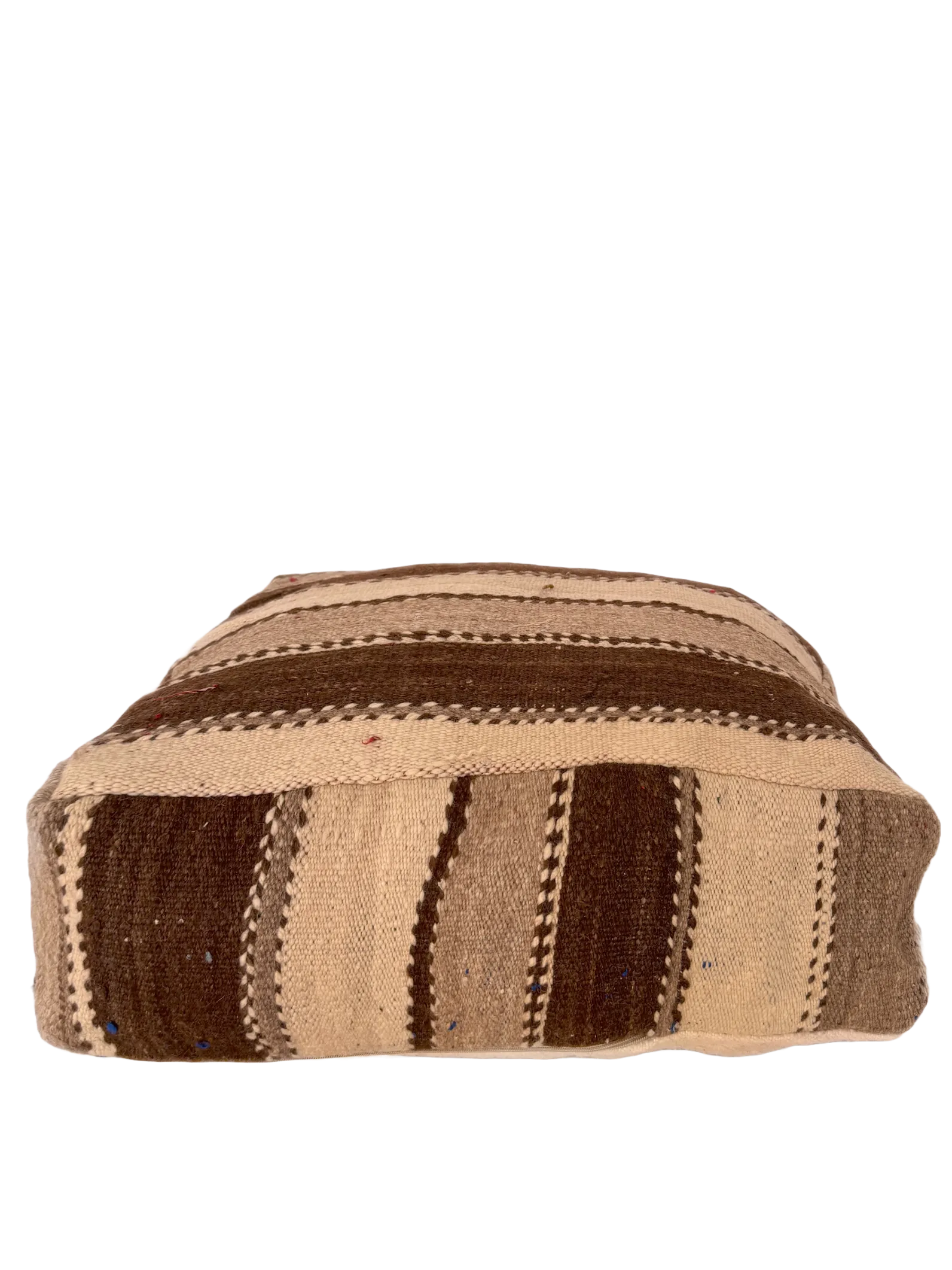 Vintage Striped Hanbel Pouf - Undyed