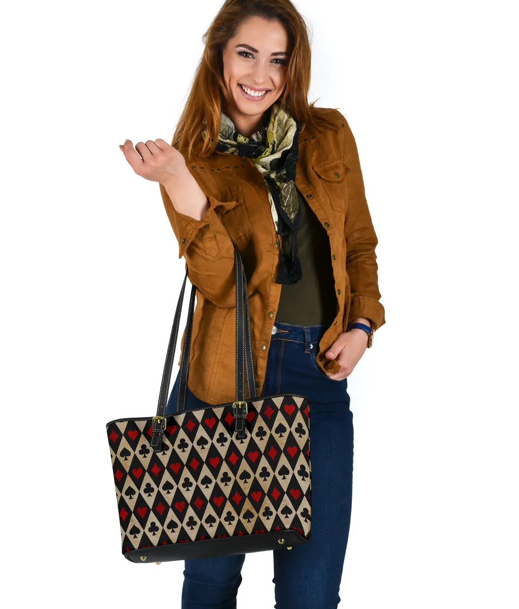 Vintage Style Playing Card Suits Tote Bag Gambling Casino