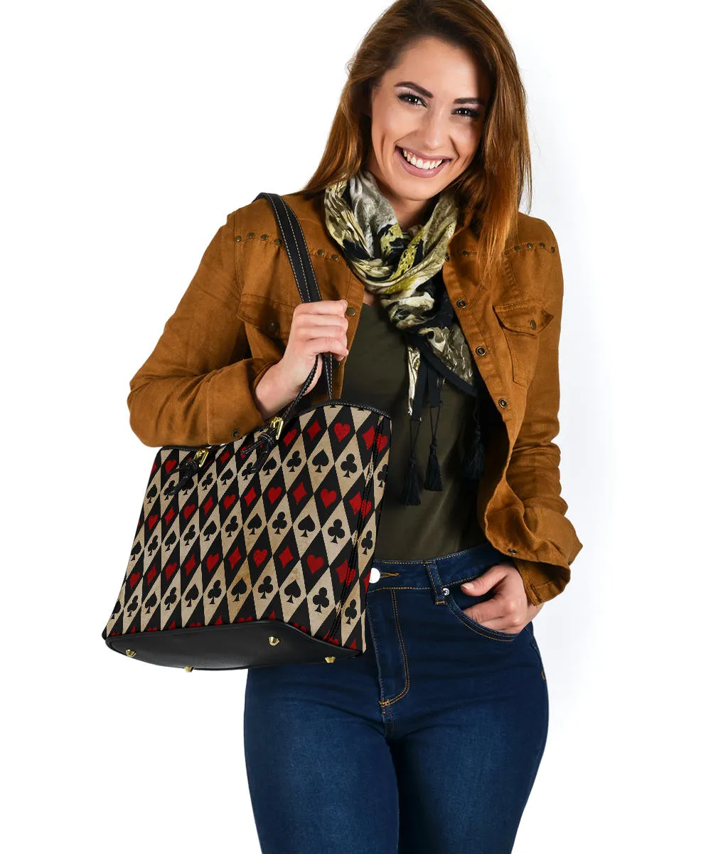Vintage Style Playing Card Suits Tote Bag Gambling Casino