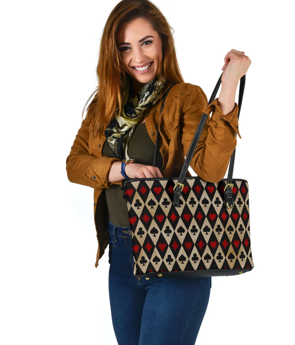 Vintage Style Playing Card Suits Tote Bag Gambling Casino