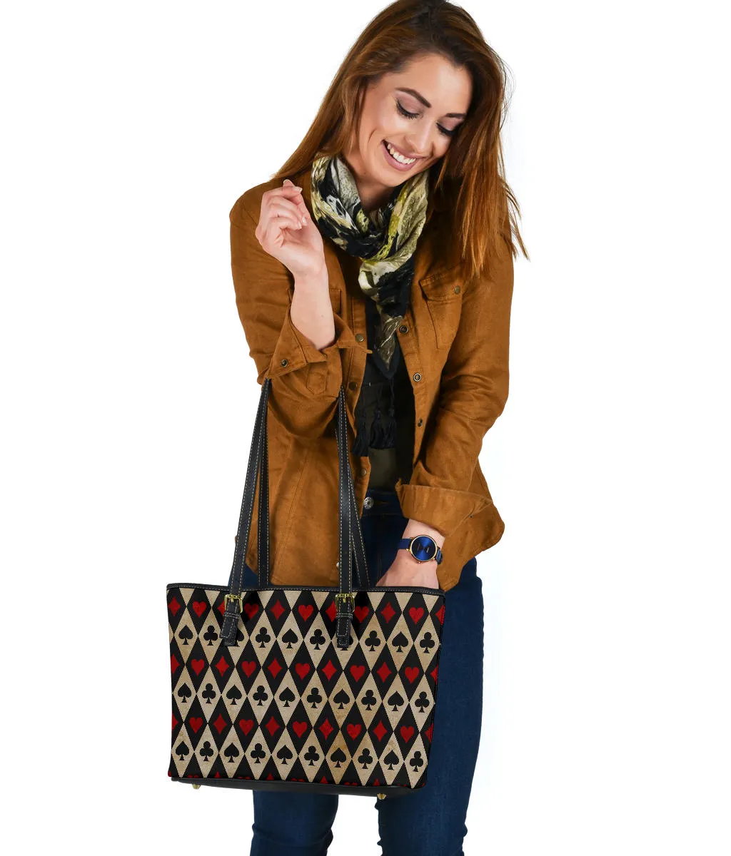 Vintage Style Playing Card Suits Tote Bag Gambling Casino