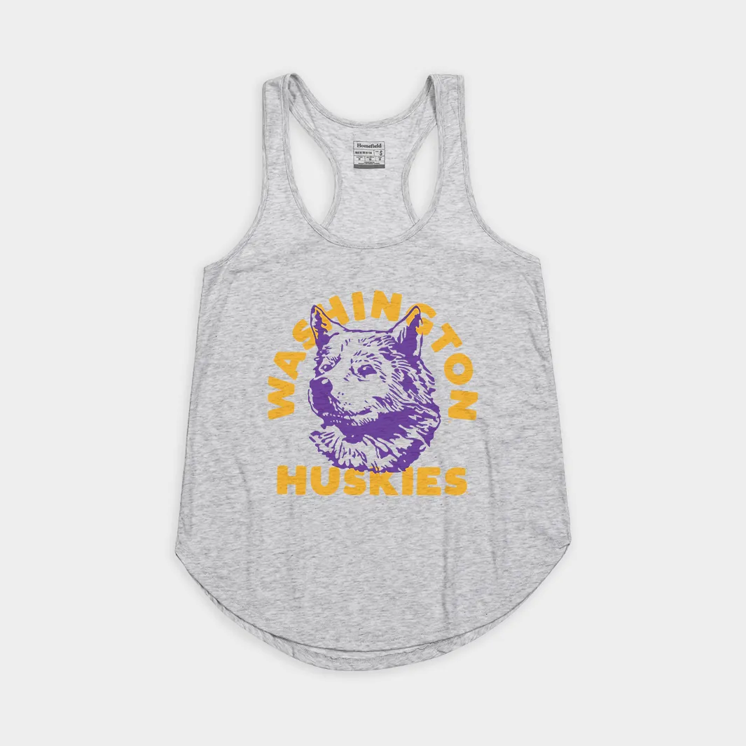 Vintage Washington Huskies Dog Mascot Women's Tank