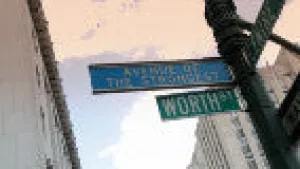 Whip Pan to Street Sign in New York City (R to L)