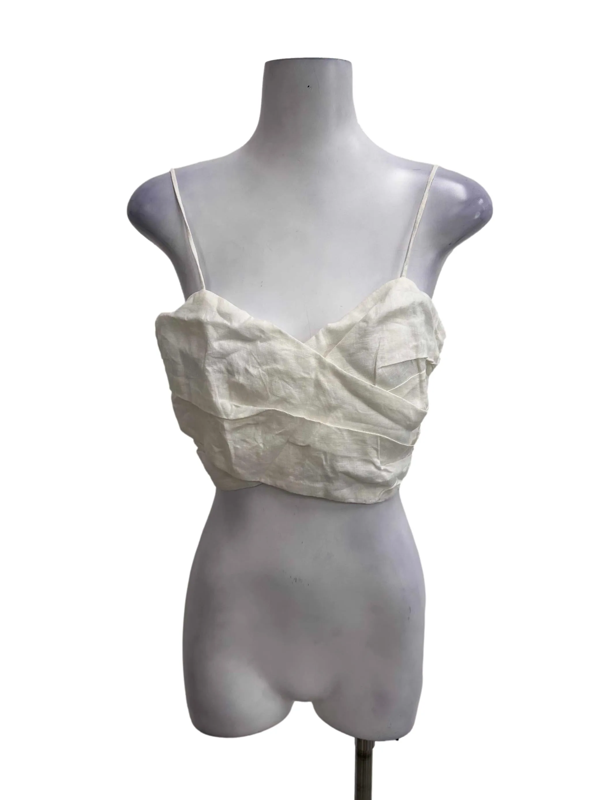 White Overlap Crop Top
