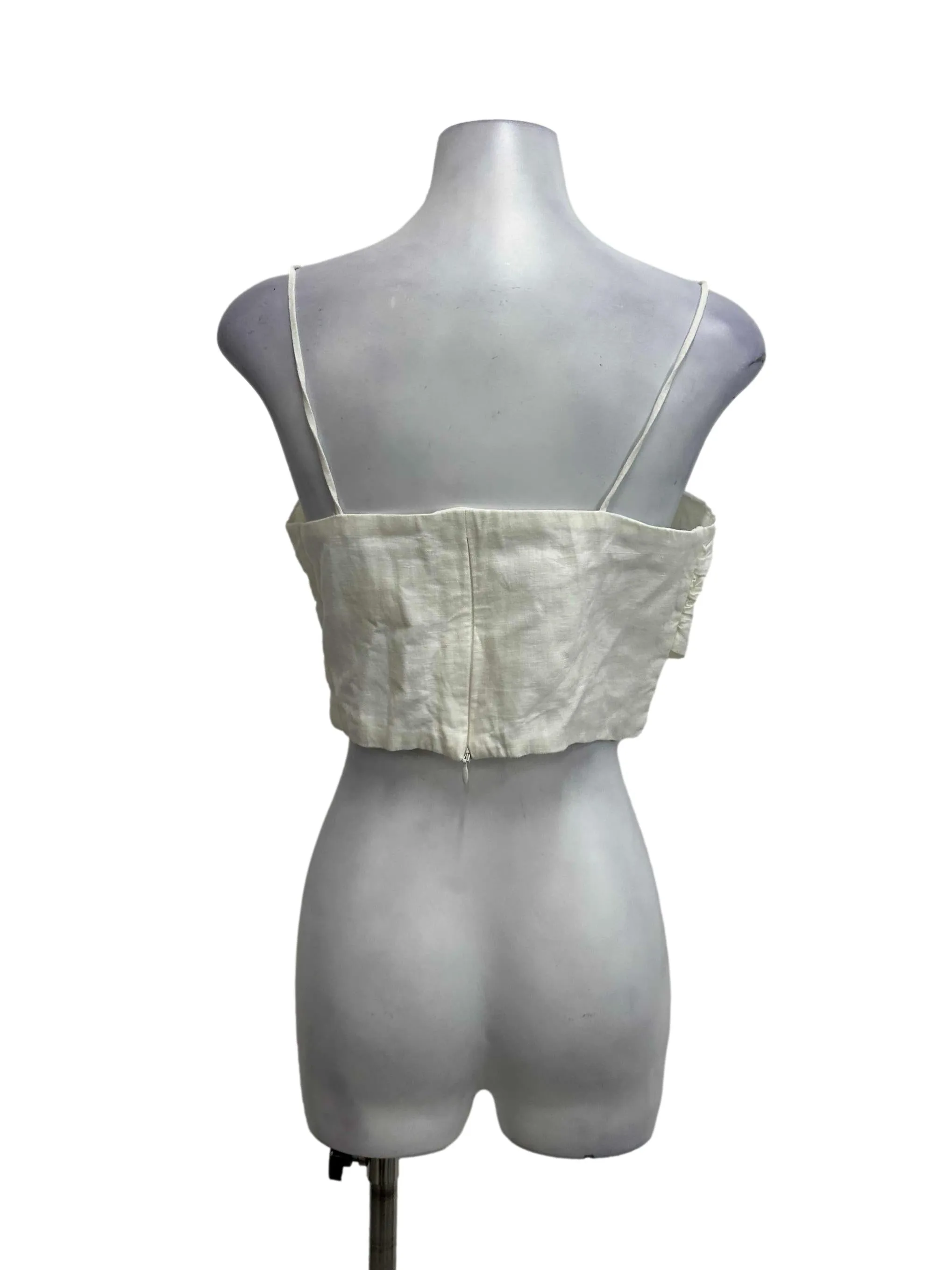 White Overlap Crop Top