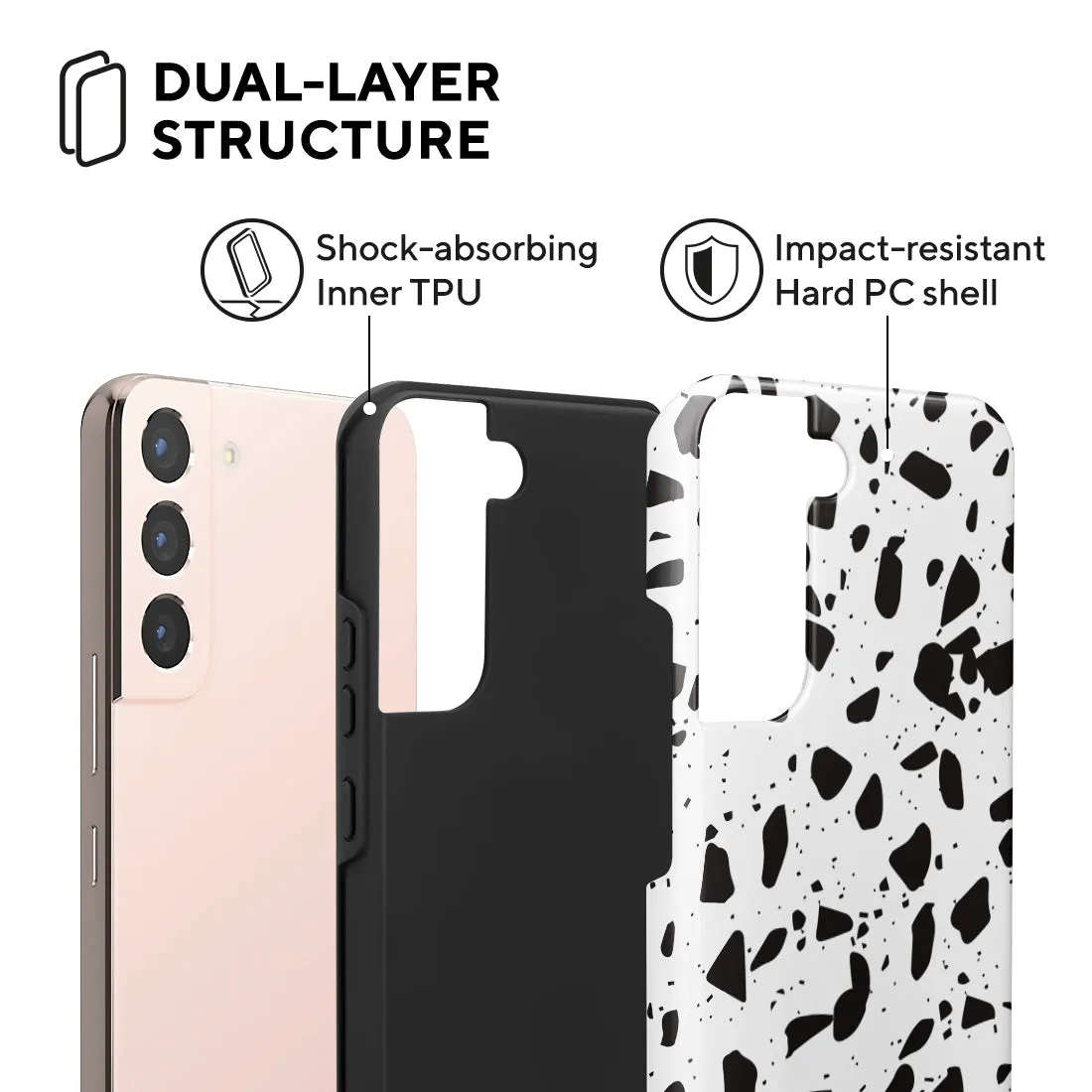 White Rocky Road Terrazzo - Samsung Galaxy S22 5G Case