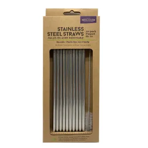 Wholesale Stainless Steel Reusable Straws (10-pack)  Displayer of 12