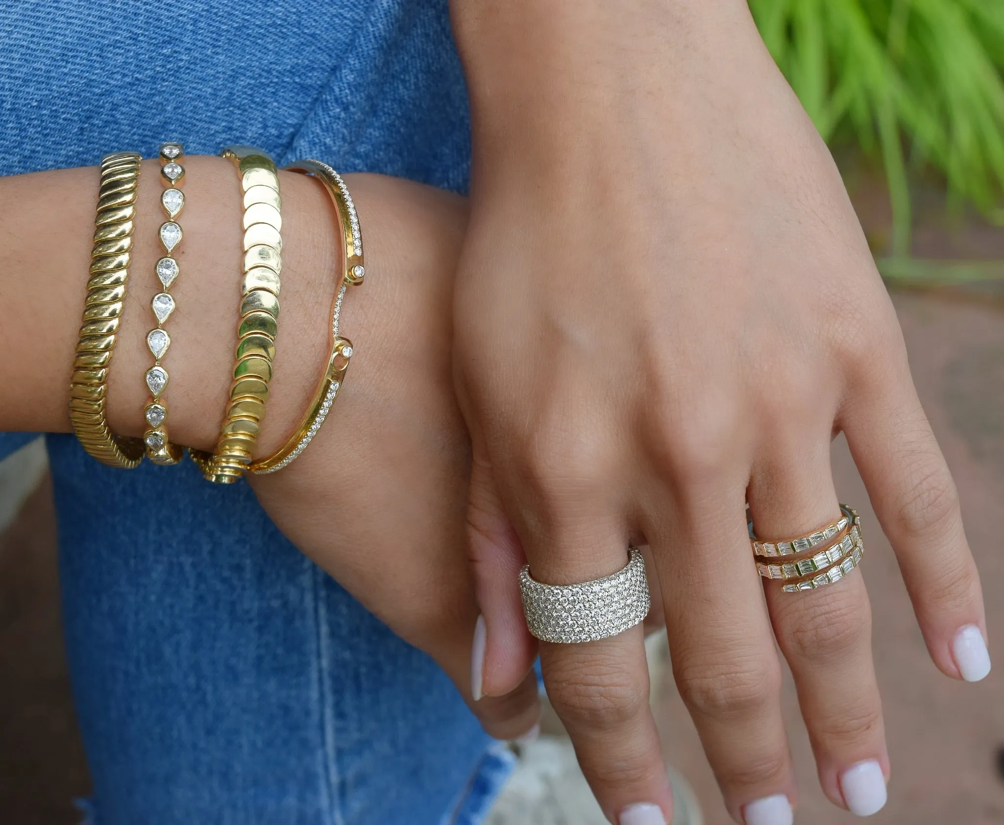 Wide Pavé Diamond Band
