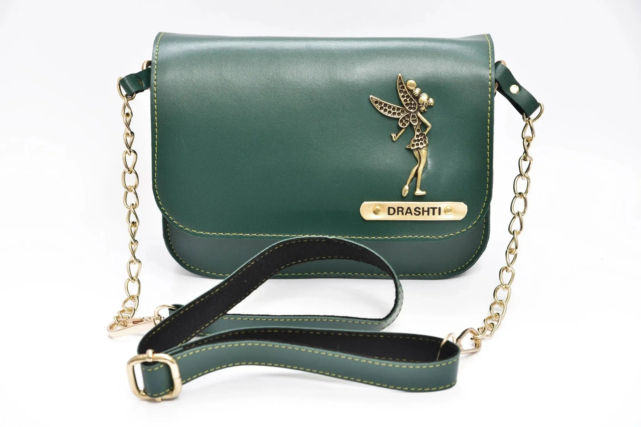 Women's Combo : Premium Lady Wallet & Chained Sling Bag - Olive Green