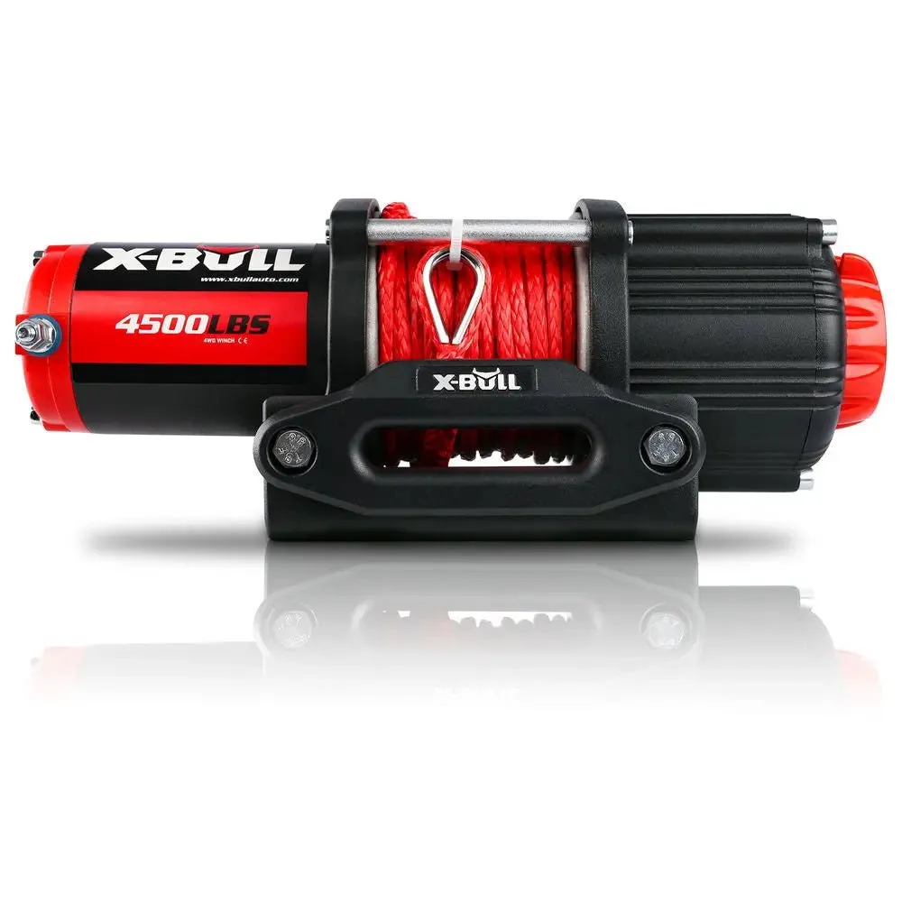 X-BULL Electric Winch 4500 LBS 12V Synthetic Rope ATV UTV Boat Truck 4WD