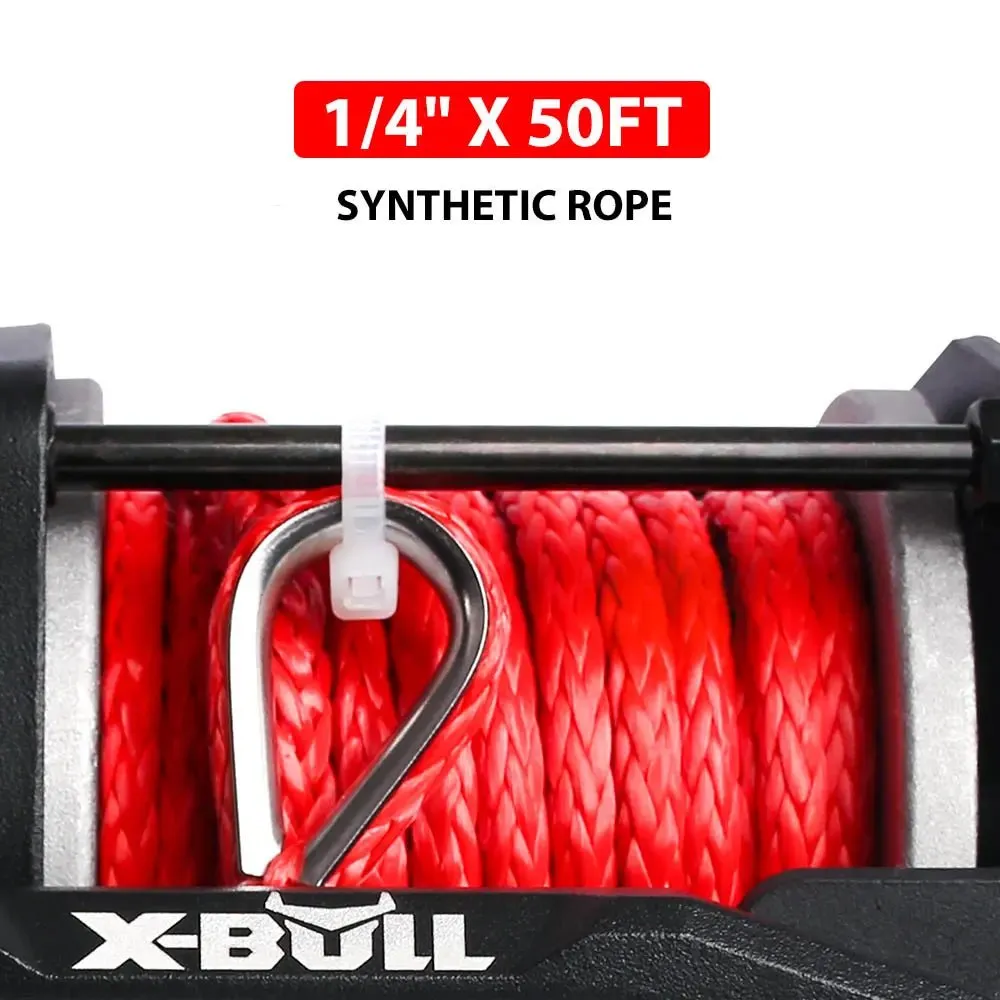 X-BULL Electric Winch 4500 LBS 12V Synthetic Rope ATV UTV Boat Truck 4WD