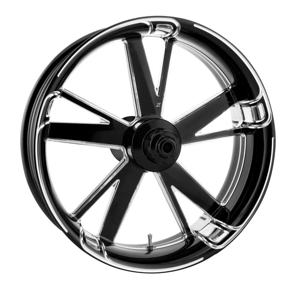 Xtreme Machine 1270-7716R-XCG-BMP Charger Rear Wheel - 17x6in. - Black Cut Xquisite