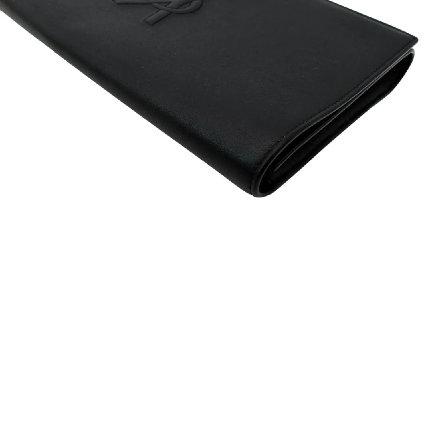 YVES SAINT LAURENT Belle de Jour Leather Clutch Bag Black