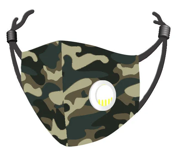 Zorbitz My Mask Comfort Plus Face Mask w/Breather - Camo Print